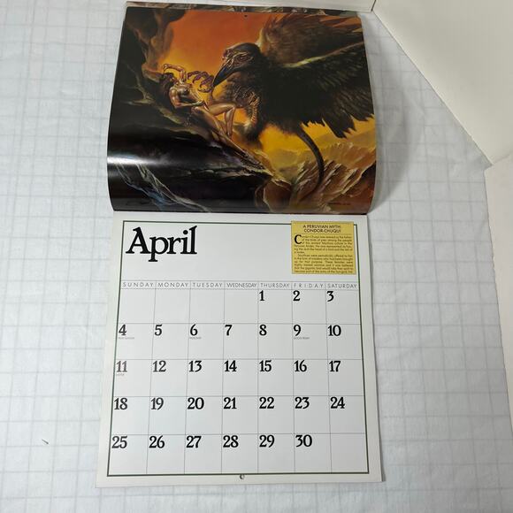 1993 Boris Vallejo Mythology Calendar - Unused same dates again in 2027 /38 - Picture 13 of 16